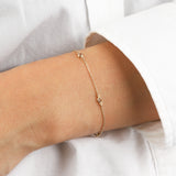 Goldhive-Station Bezel CZ Chain Bracelet-Bracelets-Blue Ruby Jewellery-Vancouver Canada