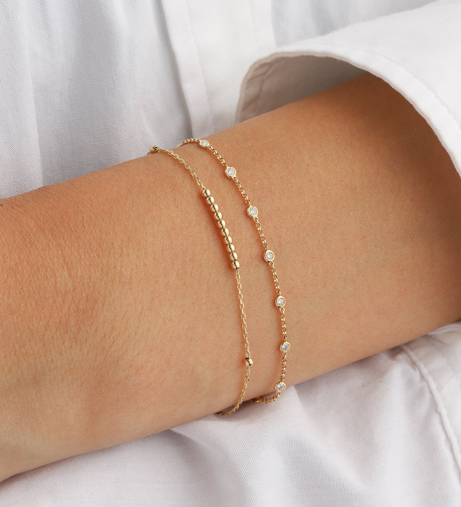 Goldhive-Ball Row Chain Bracelet-Bracelets-Blue Ruby Jewellery-Vancouver Canada