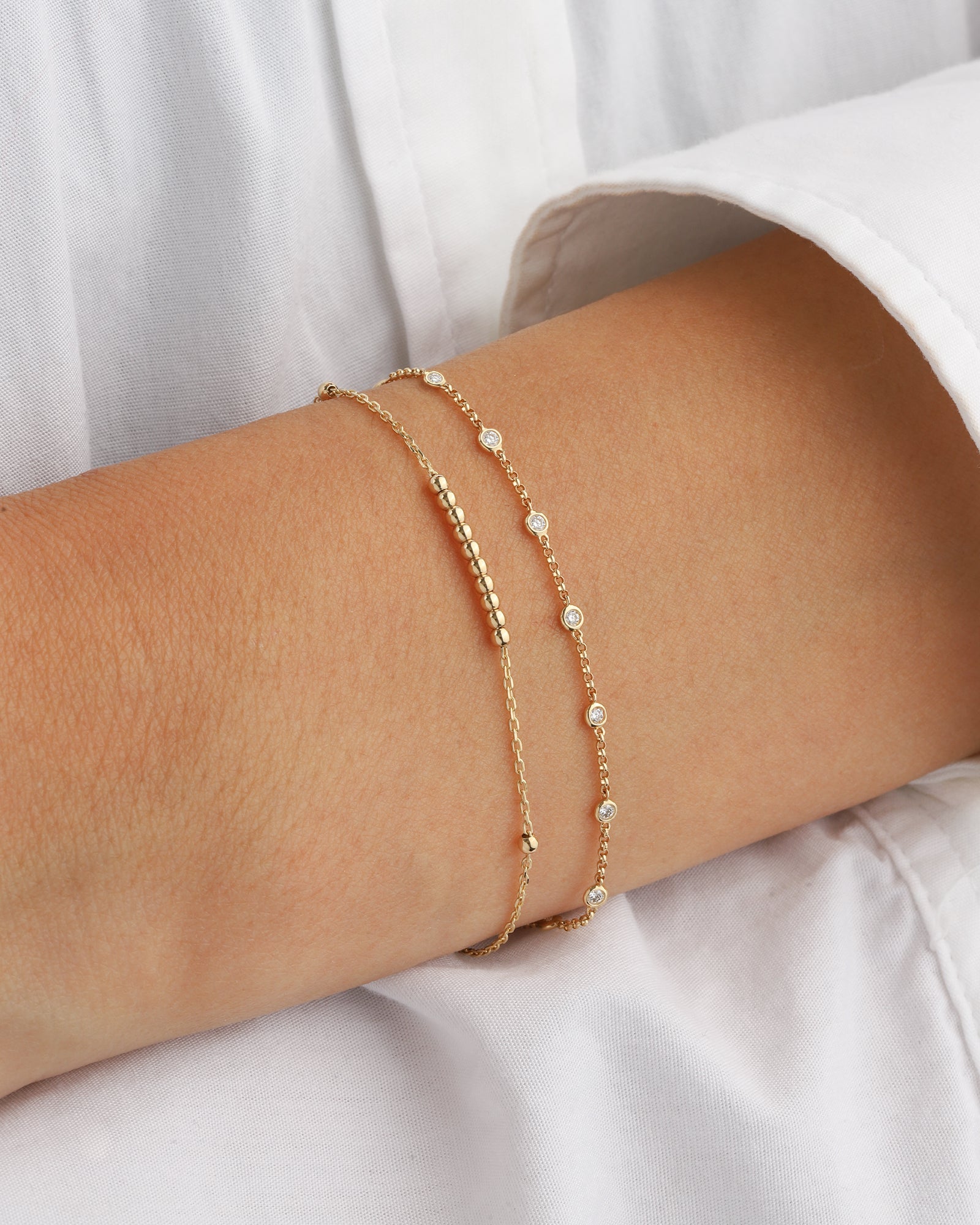 Goldhive-Ball Row Chain Bracelet-Bracelets-Blue Ruby Jewellery-Vancouver Canada