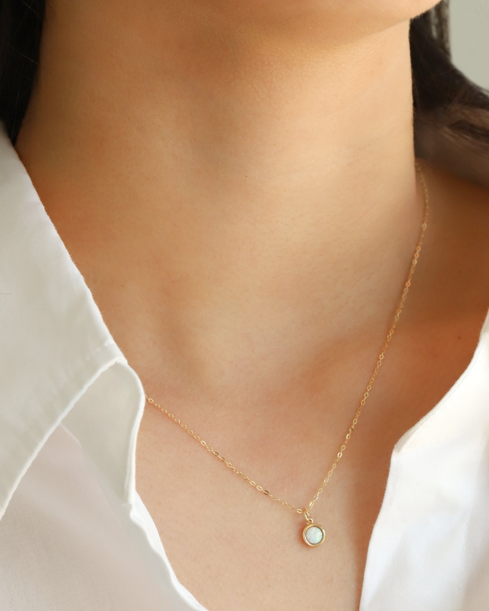 Goldhive-Bezel Opal Pendant Necklace-Necklaces-Blue Ruby Jewellery-Vancouver Canada