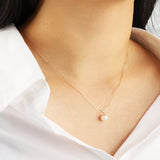 Goldhive-Round White Pearl Pendant Necklace-Necklaces-Blue Ruby Jewellery-Vancouver Canada