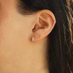 Goldhive-Classic CZ Single Huggie | 10mm-Earrings-Blue Ruby Jewellery-Vancouver Canada