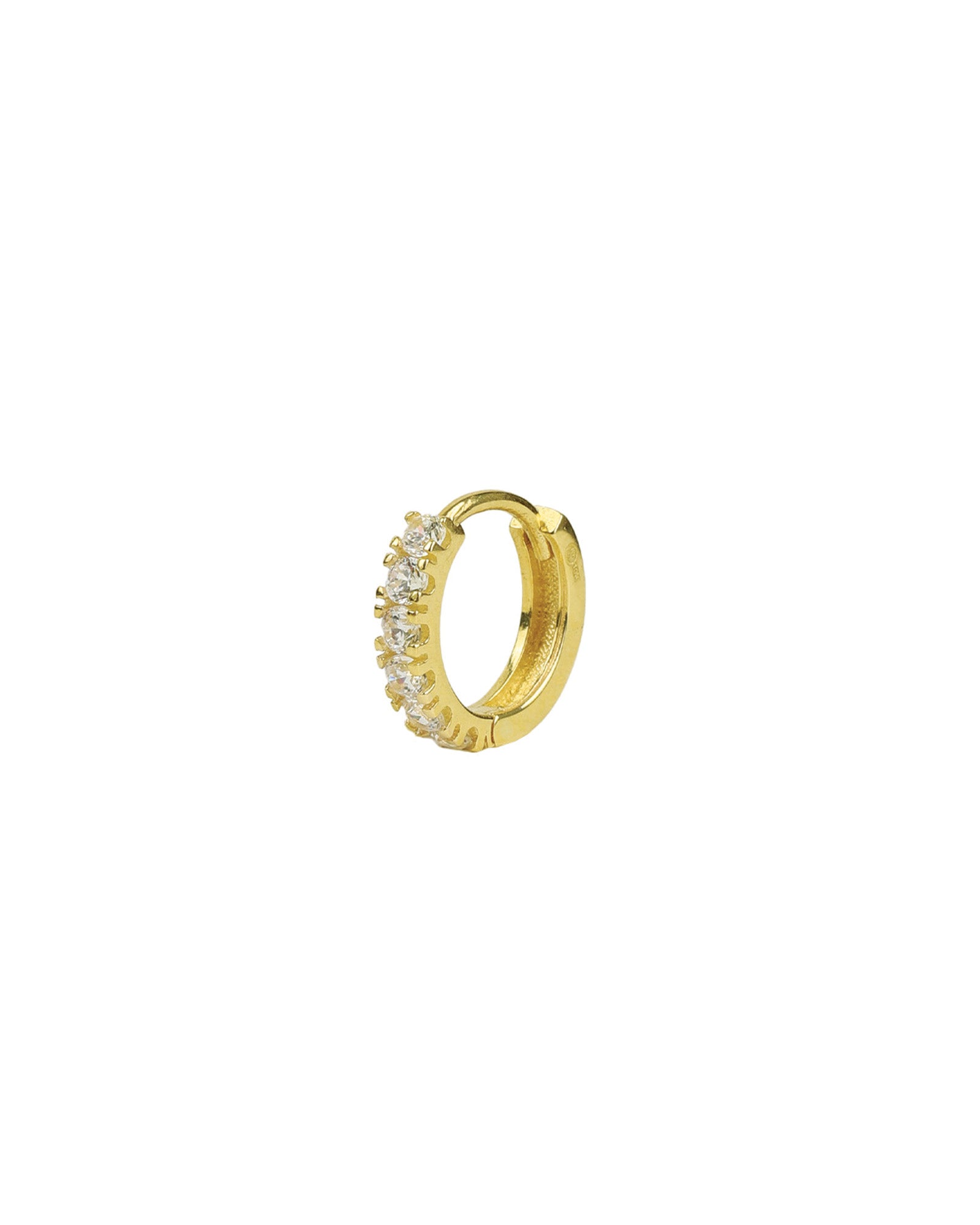 Goldhive-Classic CZ Huggie | 10mm-Earrings-10k Yellow Gold, Cubic Zirconia-Blue Ruby Jewellery-Vancouver Canada