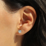Goldhive-Round CZ 6mm Studs-Earrings-Blue Ruby Jewellery-Vancouver Canada