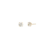 Goldhive-Round CZ 6mm Studs-Earrings-10k Yellow Gold, Cubic Zirconia-6mm-Blue Ruby Jewellery-Vancouver Canada