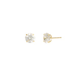 Goldhive-Round CZ 8mm Studs-Earrings-10k Yellow Gold, Cubic Zirconia-Blue Ruby Jewellery-Vancouver Canada