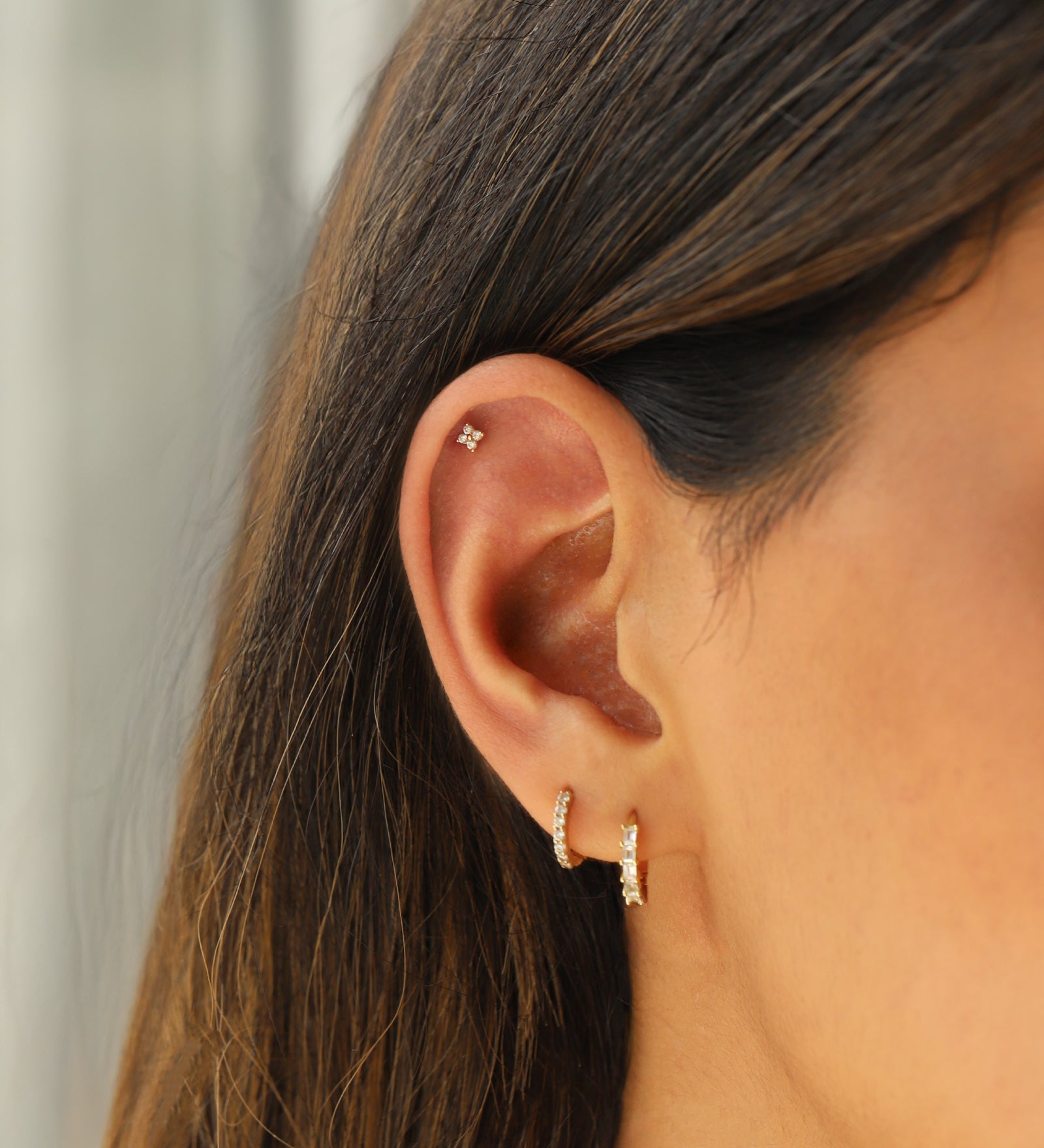 Goldhive-Flower CZ Cartilage Stud-Earrings-Blue Ruby Jewellery-Vancouver Canada