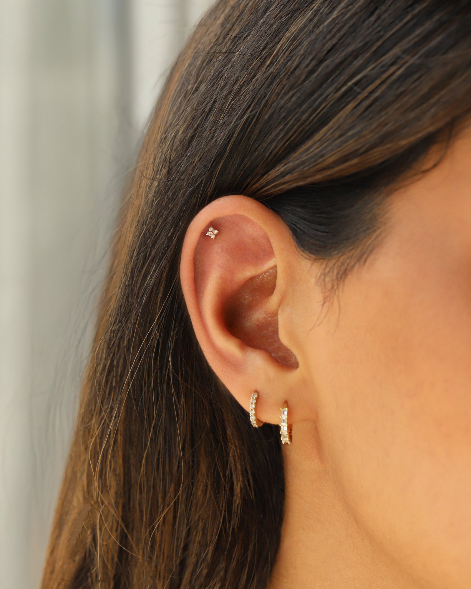 Goldhive-Flower CZ Cartilage Stud-Earrings-Blue Ruby Jewellery-Vancouver Canada