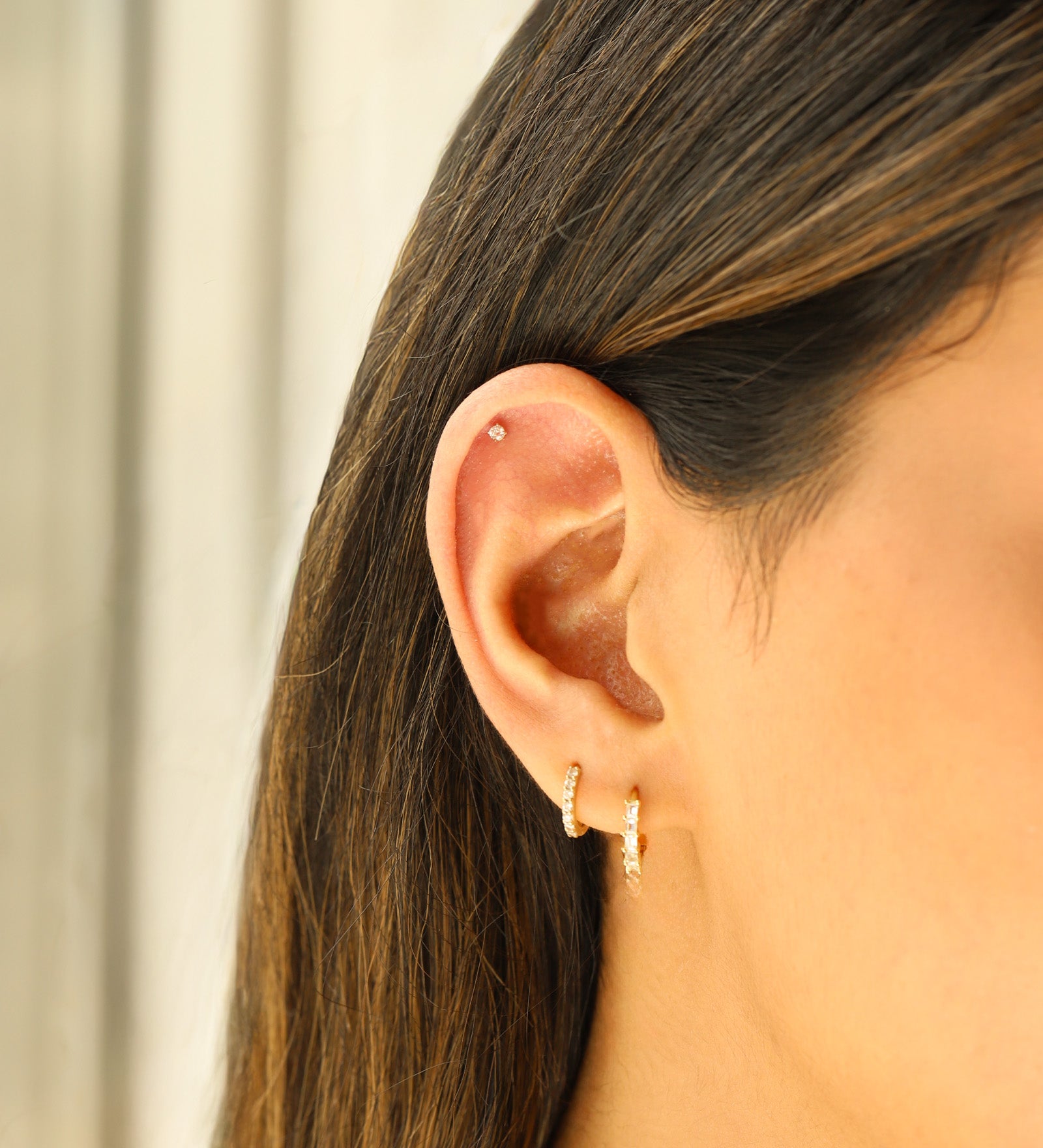 Goldhive-Round CZ Cartilage Stud-Earrings-Blue Ruby Jewellery-Vancouver Canada