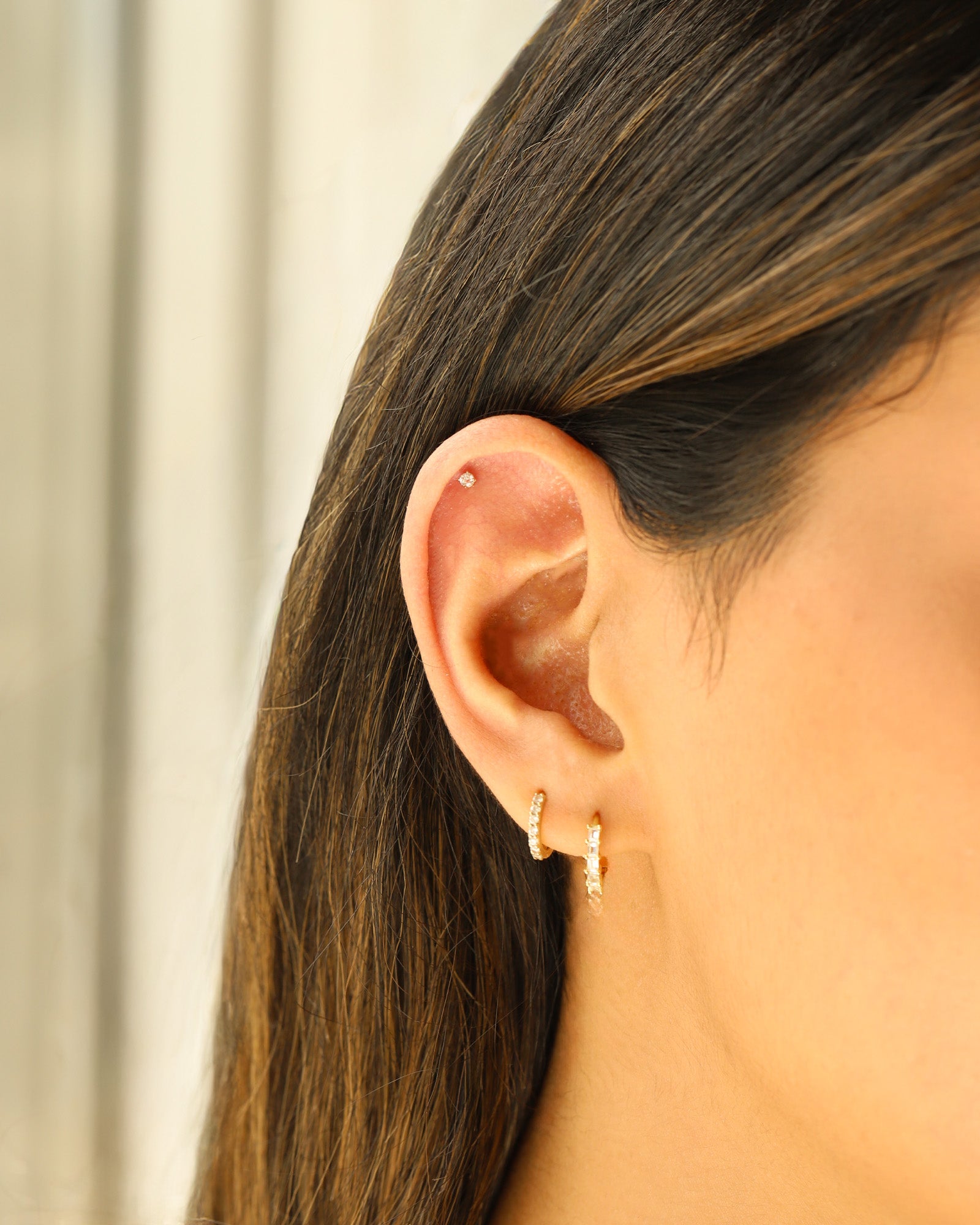 Goldhive-Round CZ Cartilage Stud-Earrings-Blue Ruby Jewellery-Vancouver Canada