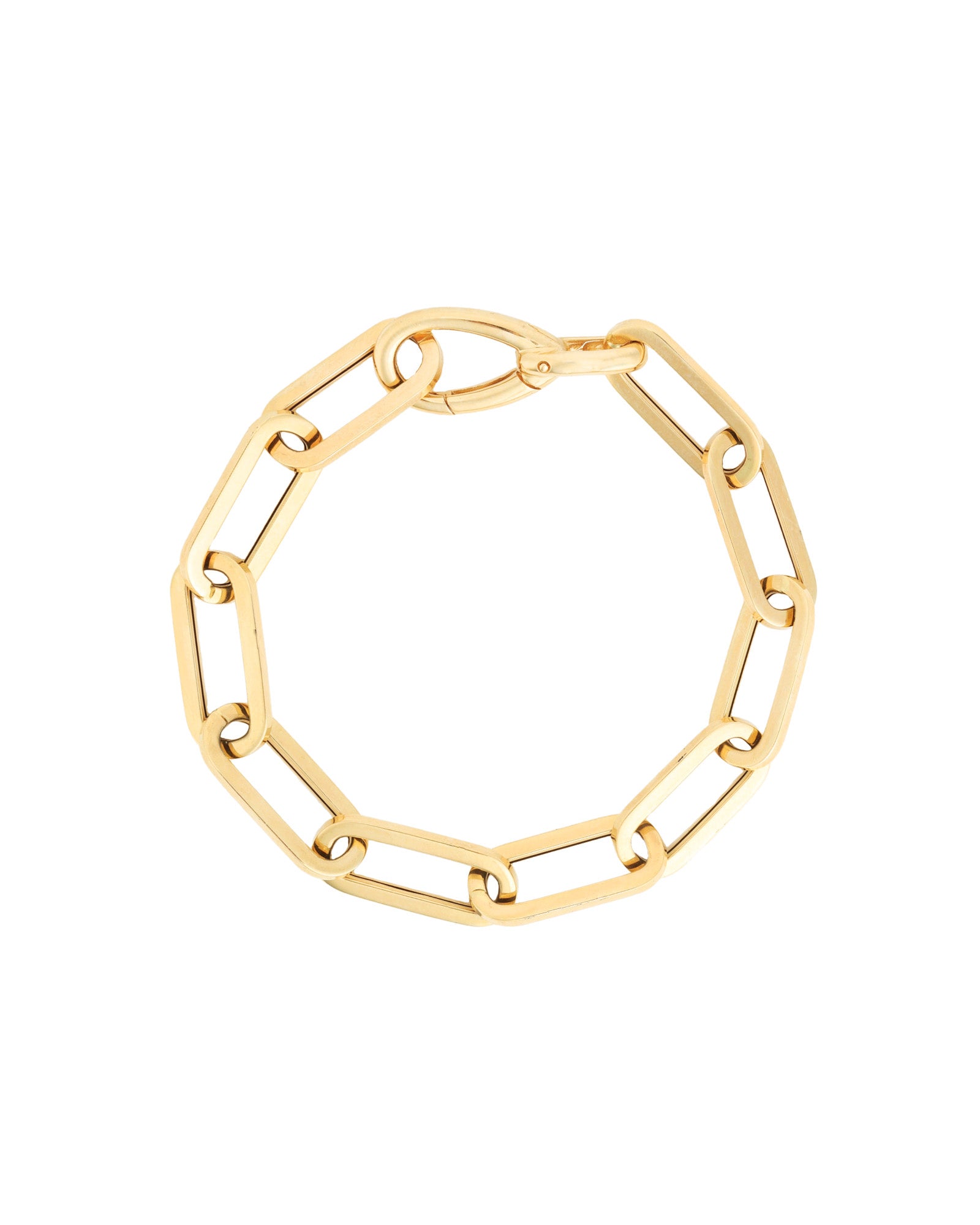 Goldhive-XL Paperclip Bracelet-Bracelets-14k Yellow Gold-Blue Ruby Jewellery-Vancouver Canada