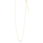 Bow Pavé Necklace 10k Yellow Gold, Cubic Zirconia