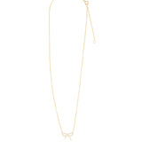 Bow Pavé Necklace 10k Yellow Gold, Cubic Zirconia