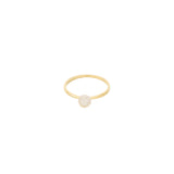 Solitaire Pearl Ring 10k Yellow Gold, White Pearl / 6