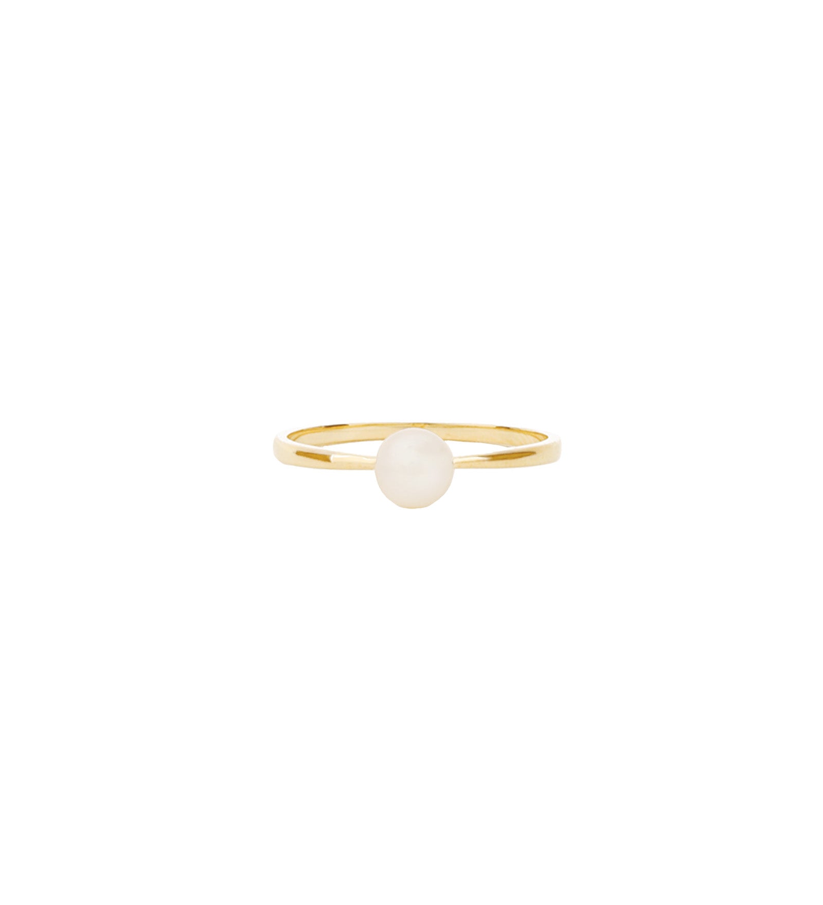 Solitaire Pearl Ring 10k Yellow Gold, White Pearl / 6