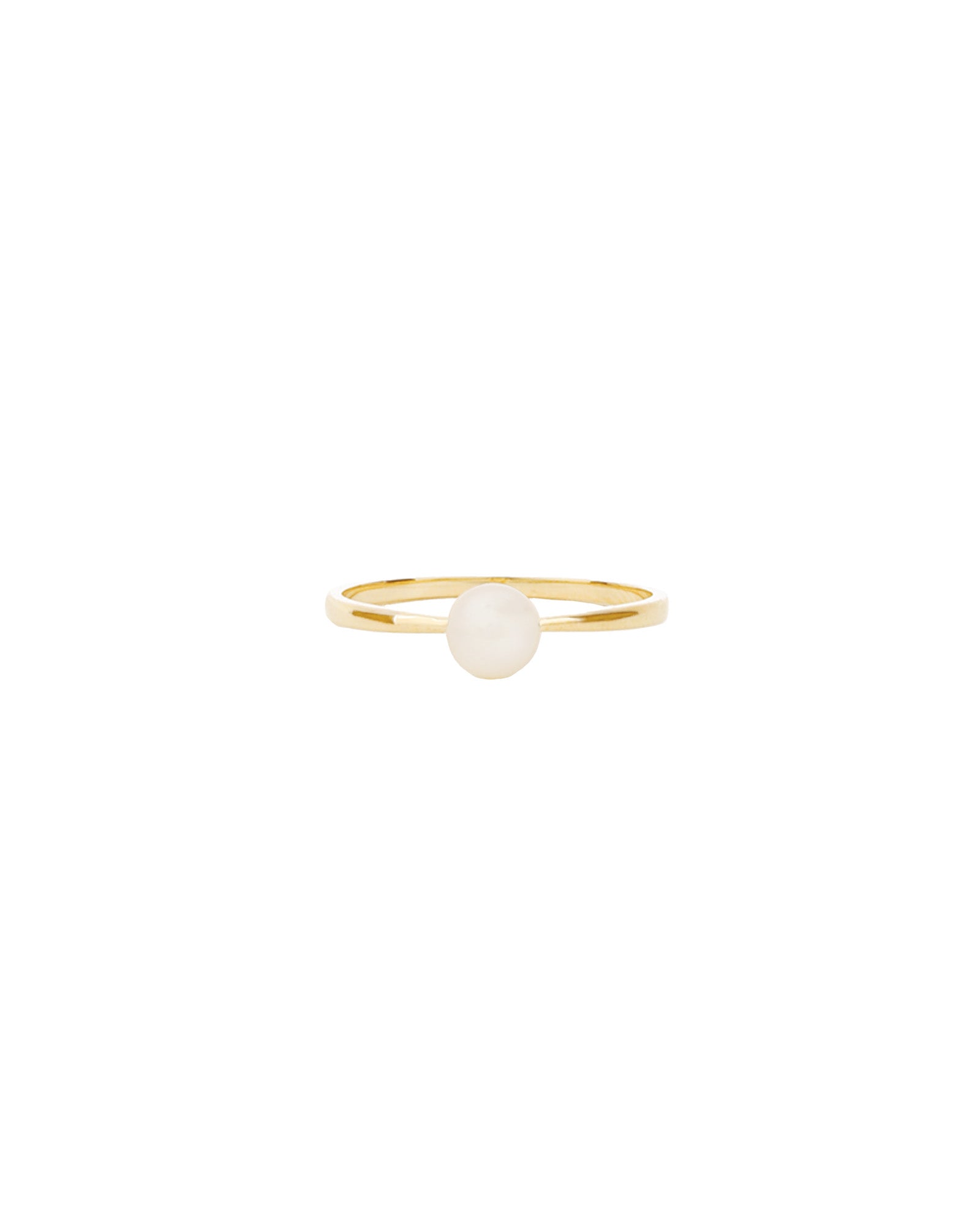 Solitaire Pearl Ring 10k Yellow Gold, White Pearl / 6