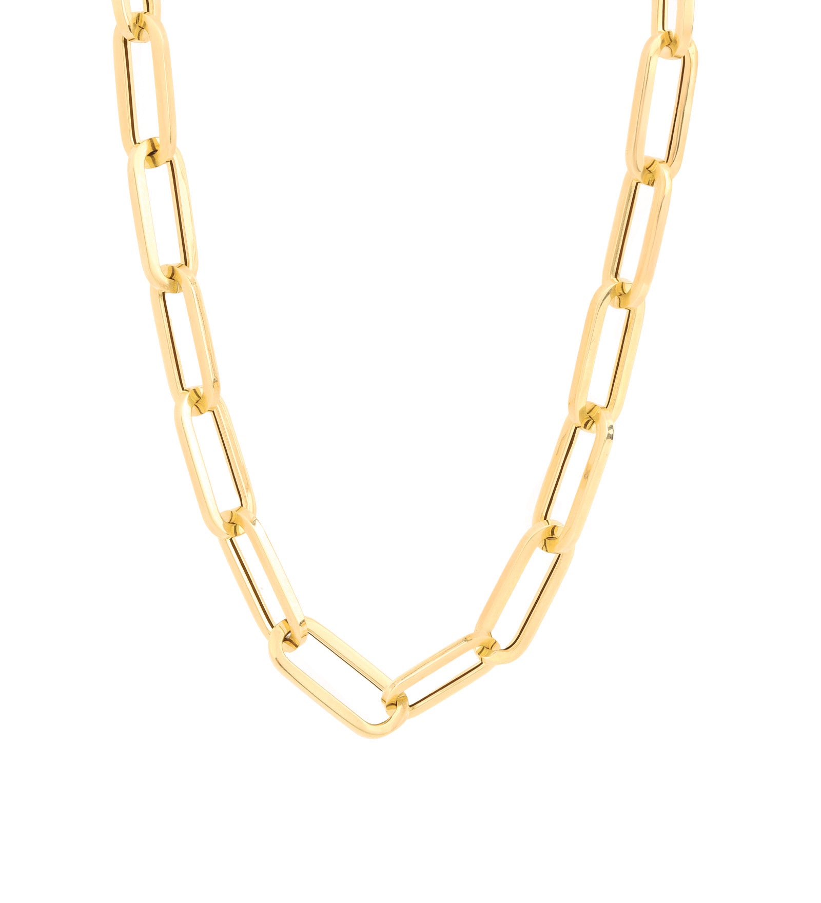 XL Paperclip Necklace 14k Yellow Gold