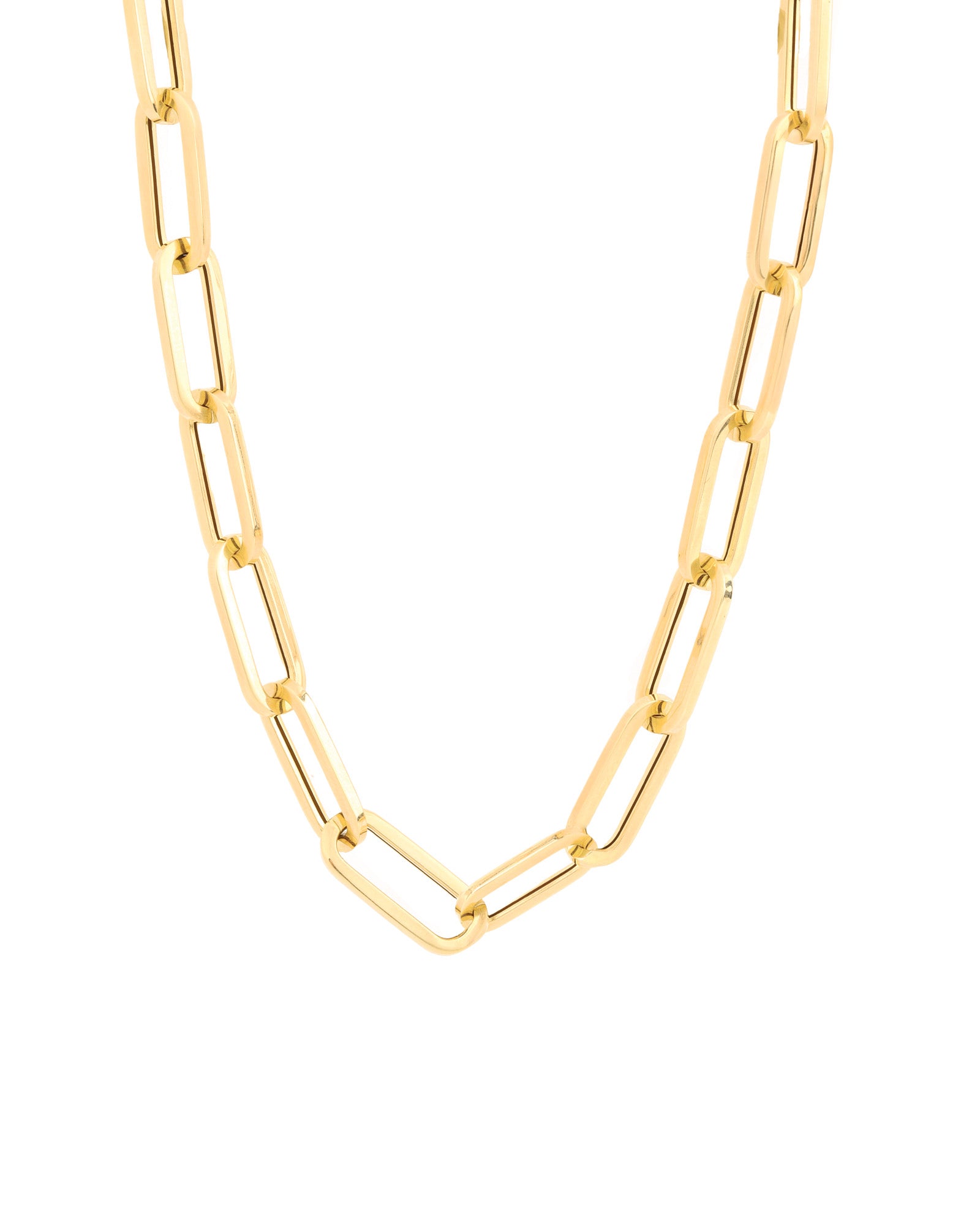 XL Paperclip Necklace 14k Yellow Gold