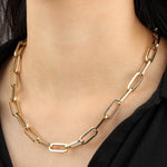 XL Paperclip Necklace 14k Yellow Gold