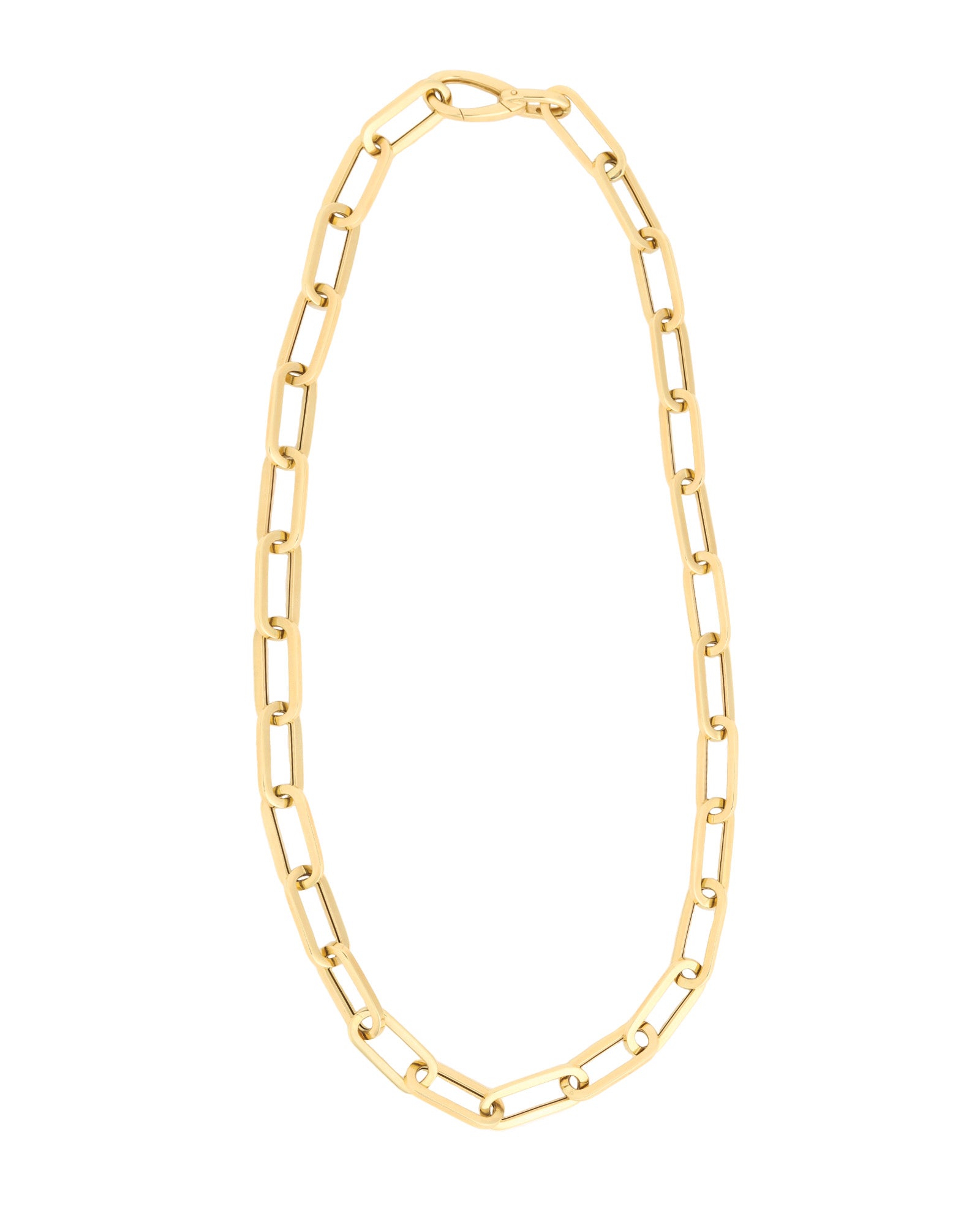 XL Paperclip Necklace 14k Yellow Gold