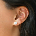 Goldhive-Round CZ 8mm Studs-Earrings-Blue Ruby Jewellery-Vancouver Canada