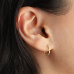 Goldhive-Oval CZ Huggie-Earrings-Blue Ruby Jewellery-Vancouver Canada