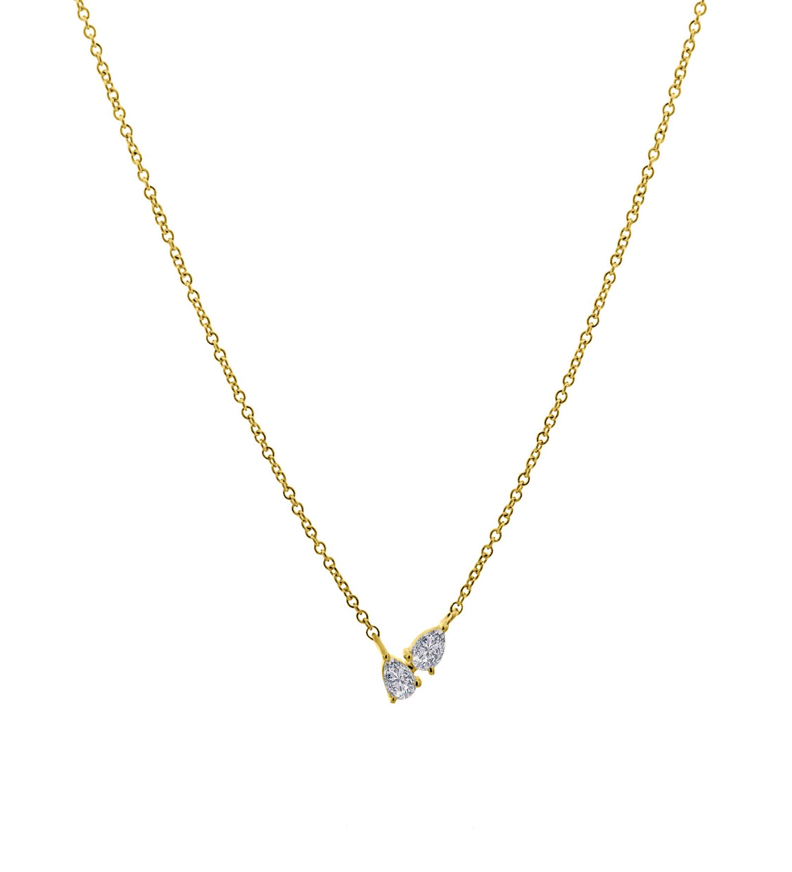 Goldhive-Toi Et Moi Diamond Necklace-14k Yellow Gold, Diamond-Blue Ruby Jewellery-Vancouver Canada