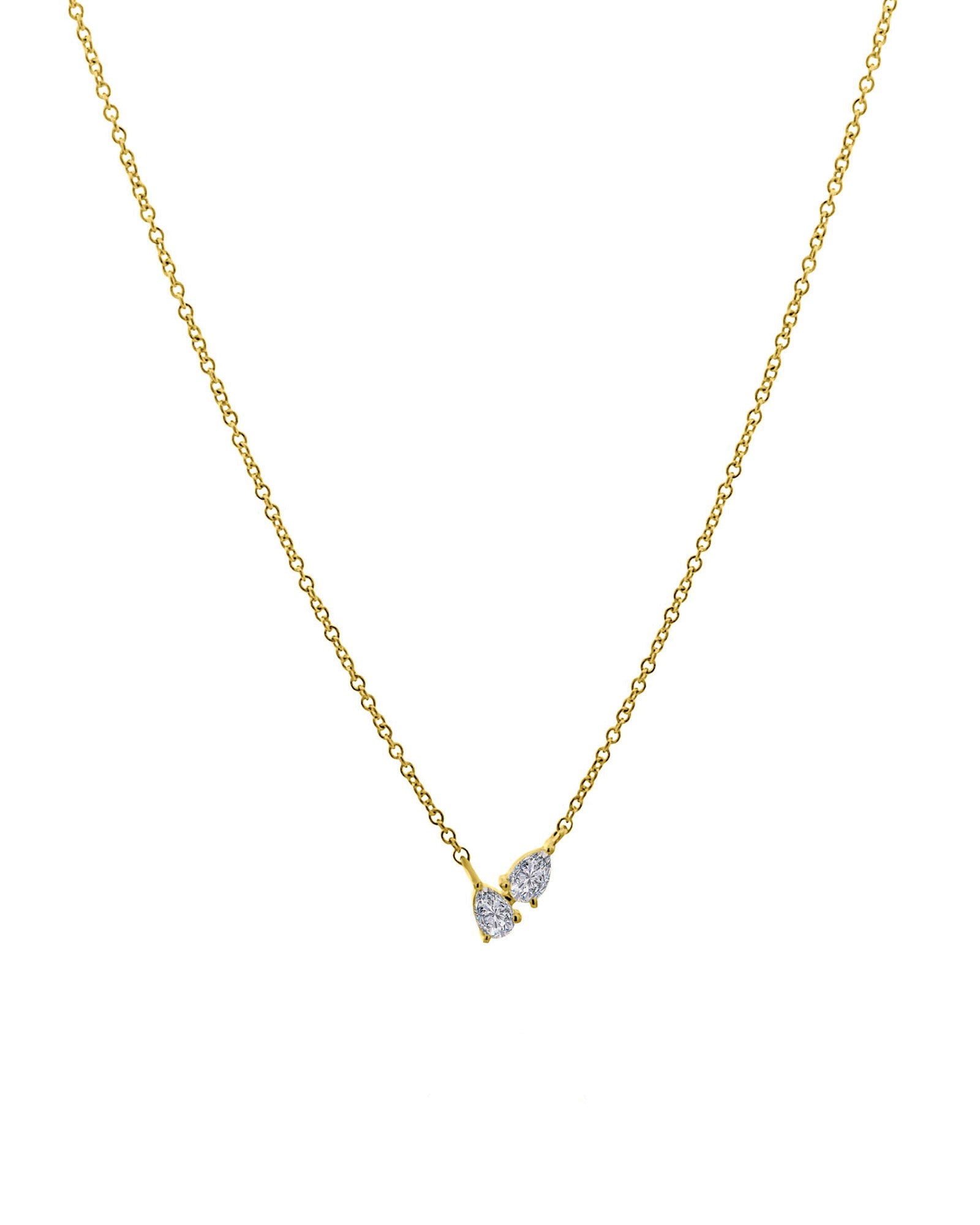 Goldhive-Toi Et Moi Diamond Necklace-14k Yellow Gold, Diamond-Blue Ruby Jewellery-Vancouver Canada