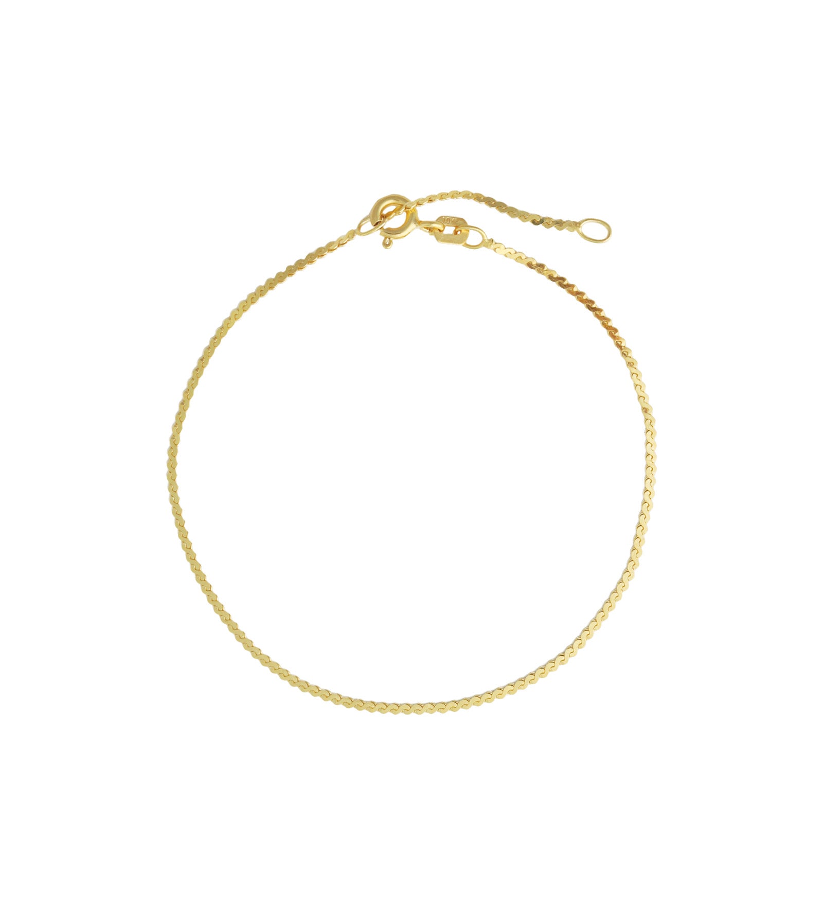 Goldhive-Serpentine Chain Bracelet-Bracelets-10k Yellow Gold-Blue Ruby Jewellery-Vancouver Canada