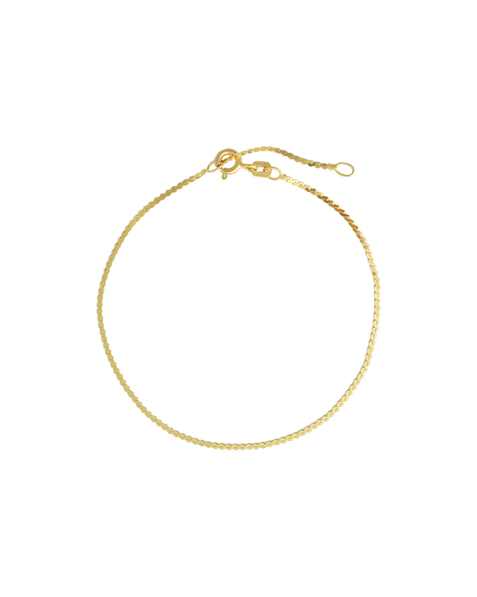 Goldhive-Serpentine Chain Bracelet-Bracelets-10k Yellow Gold-Blue Ruby Jewellery-Vancouver Canada