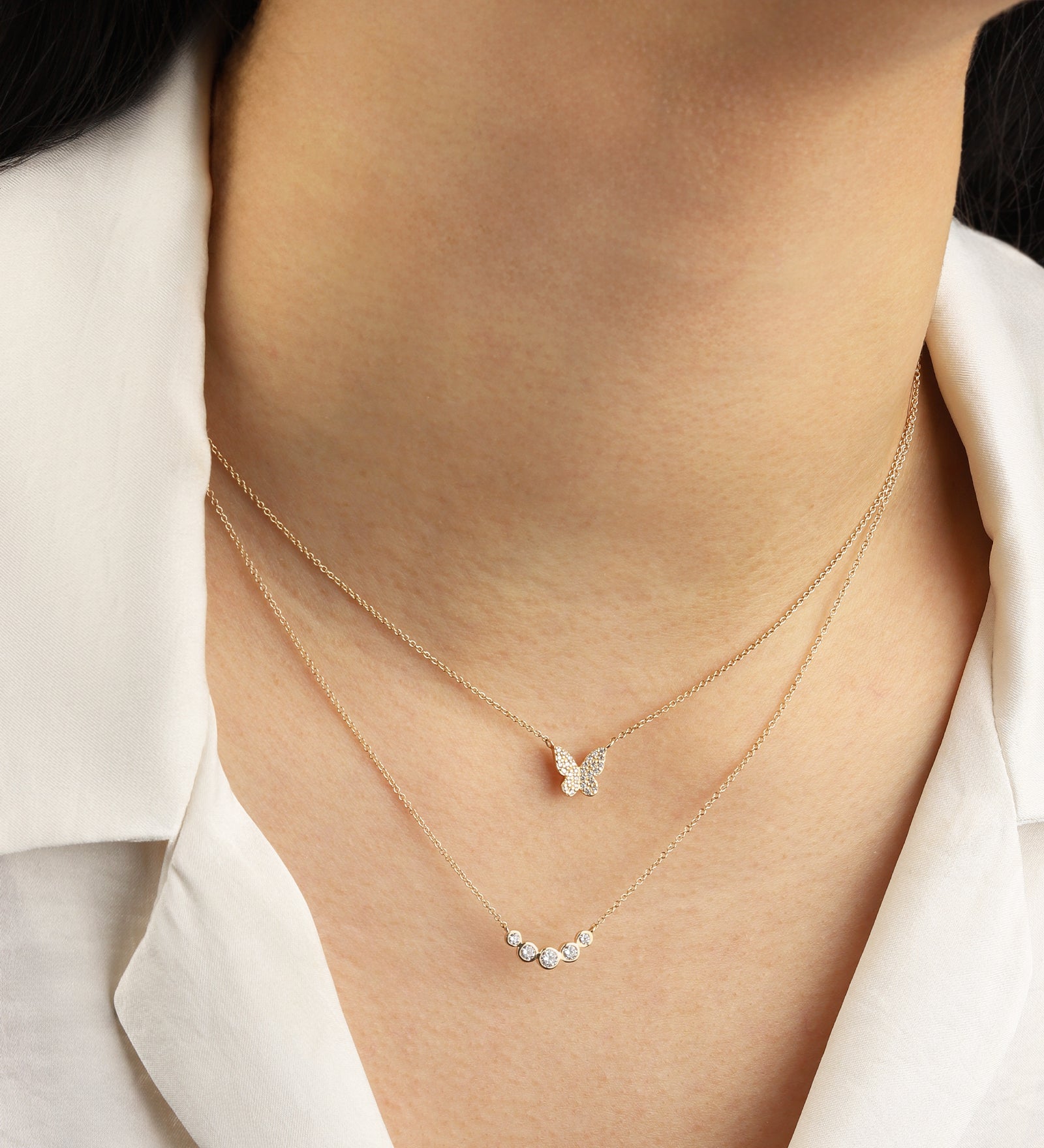 Goldhive-Diamond Arc Necklace-Blue Ruby Jewellery-Vancouver Canada