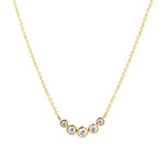 Goldhive-Diamond Arc Necklace-14k Yellow Gold, Diamond-Blue Ruby Jewellery-Vancouver Canada