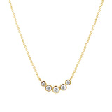Goldhive-Diamond Arc Necklace-14k Yellow Gold, Diamond-Blue Ruby Jewellery-Vancouver Canada