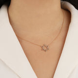Goldhive-Star of David Diamond Bezel Necklace-Blue Ruby Jewellery-Vancouver Canada