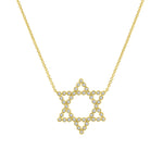 Goldhive-Star of David Diamond Bezel Necklace-14k Yellow Gold, Diamond-Blue Ruby Jewellery-Vancouver Canada