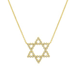 Goldhive-Star of David Diamond Bezel Necklace-14k Yellow Gold, Diamond-Blue Ruby Jewellery-Vancouver Canada