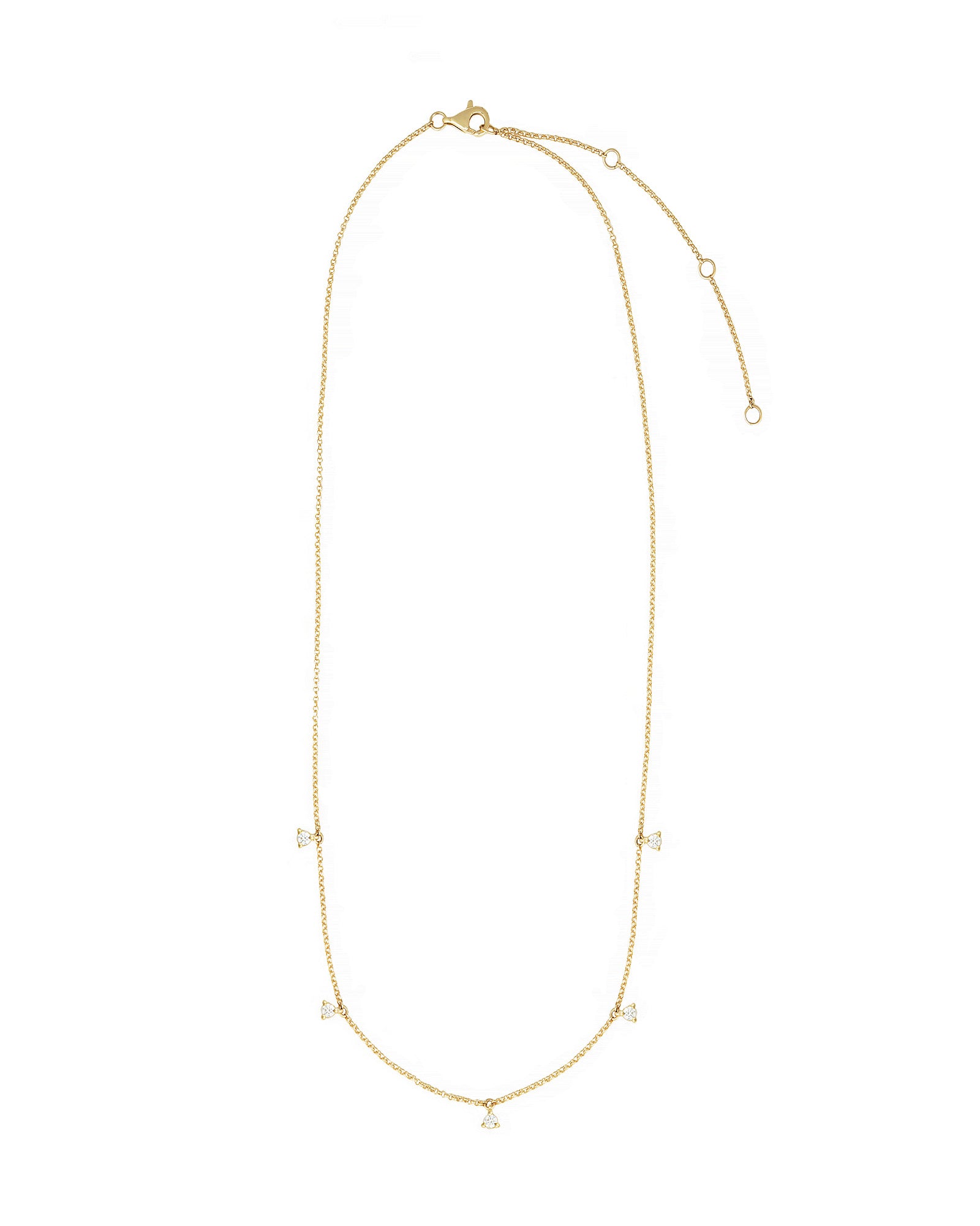 Goldhive-Five Diamond Station Necklace-Blue Ruby Jewellery-Vancouver Canada