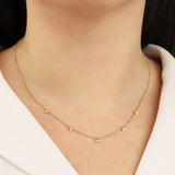 Goldhive-Five Diamond Station Necklace-Blue Ruby Jewellery-Vancouver Canada