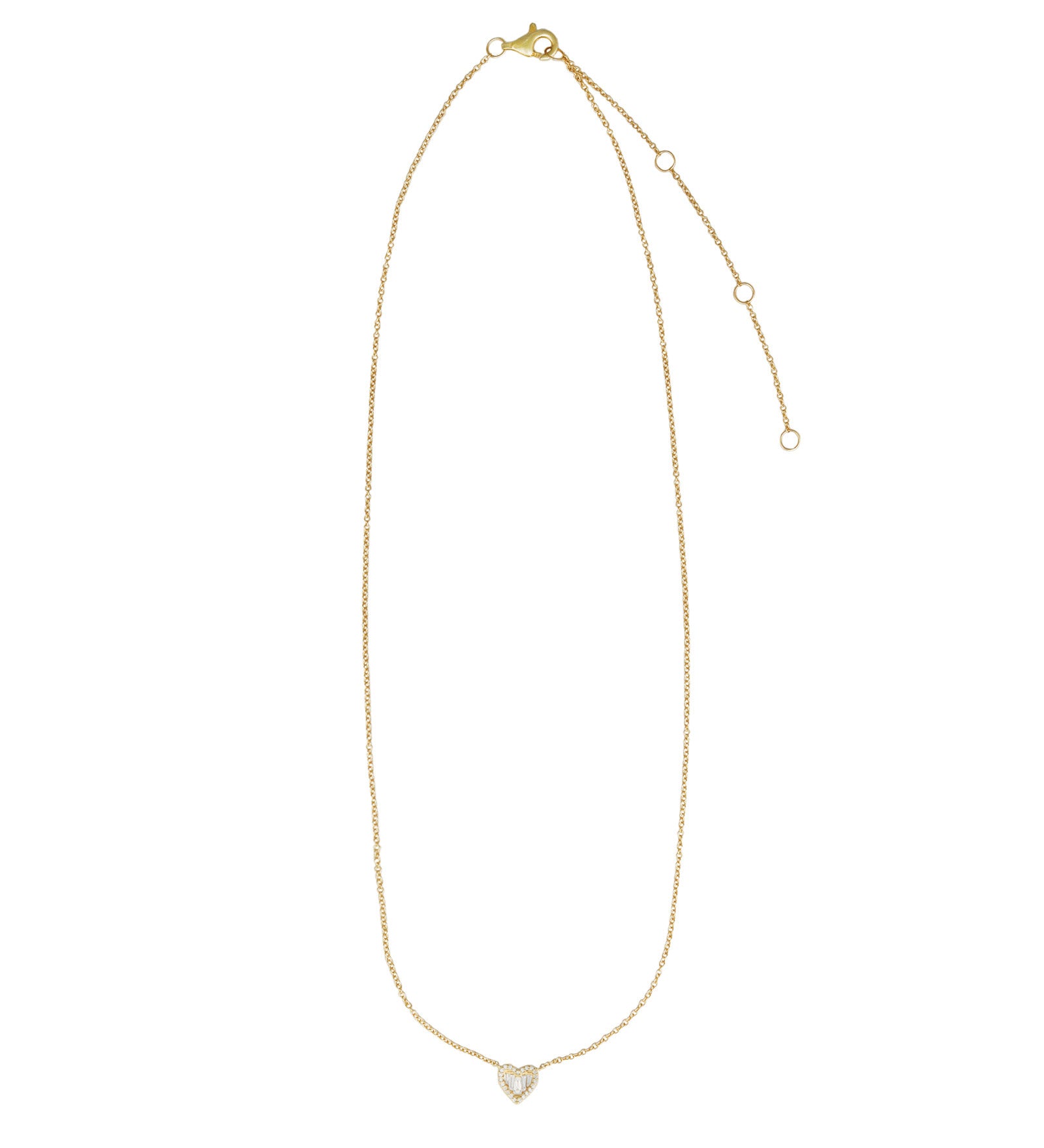 Goldhive-Heart Baguette Diamond Necklace-Blue Ruby Jewellery-Vancouver Canada