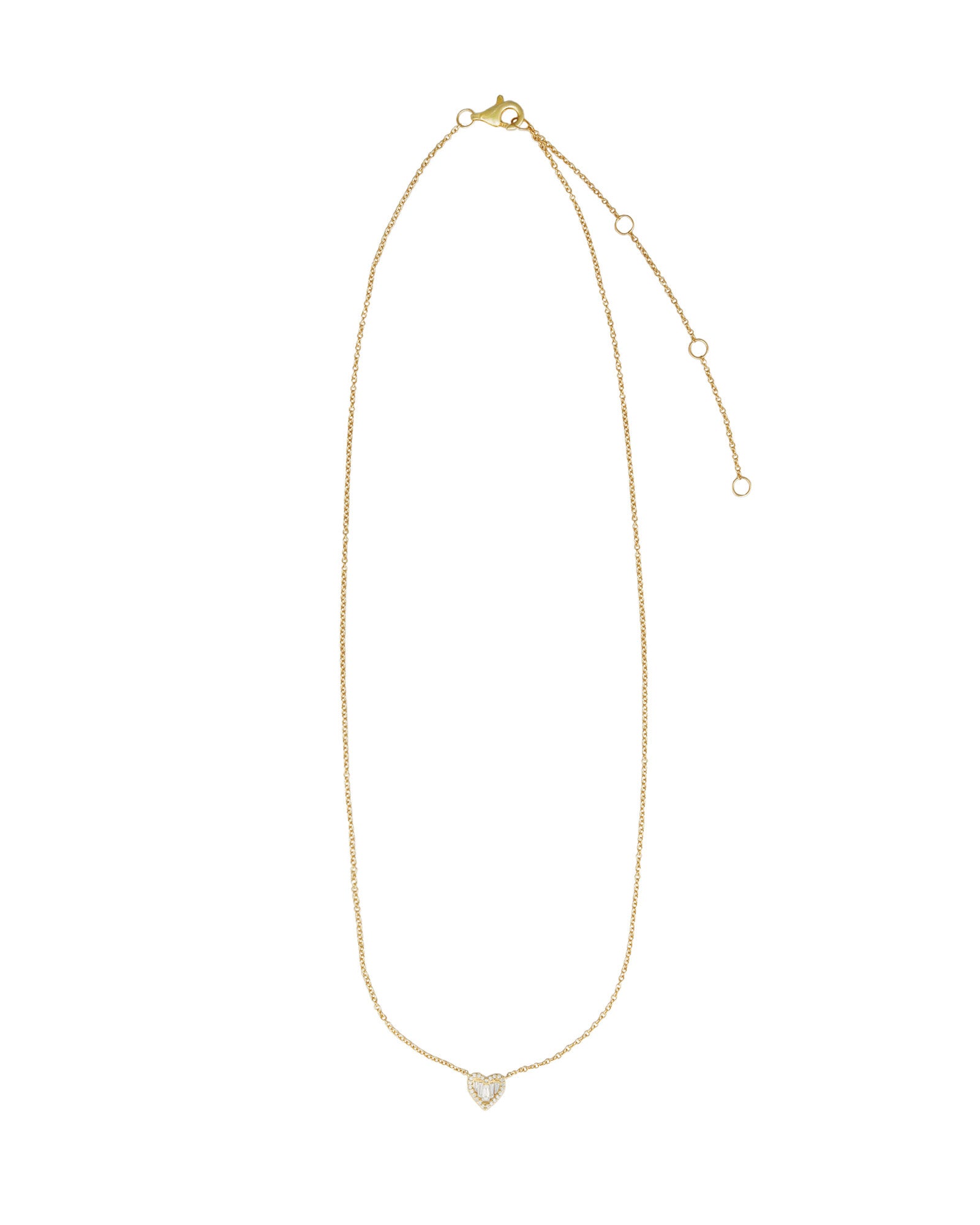 Goldhive-Heart Baguette Diamond Necklace-Blue Ruby Jewellery-Vancouver Canada