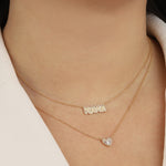 Goldhive-Heart Baguette Diamond Necklace-Blue Ruby Jewellery-Vancouver Canada