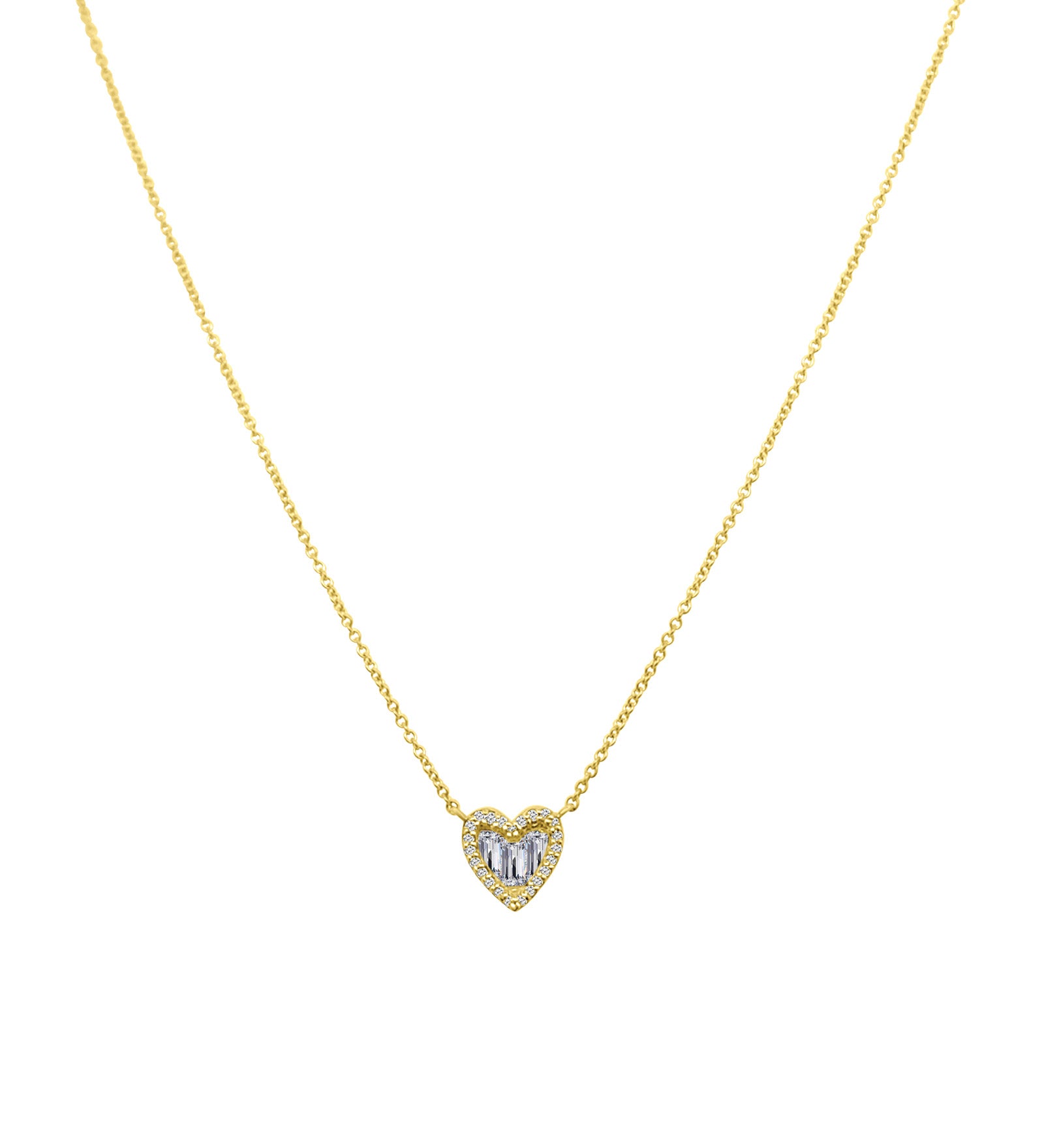 Goldhive-Heart Baguette Diamond Necklace-14k Yellow Gold, Diamond-Blue Ruby Jewellery-Vancouver Canada
