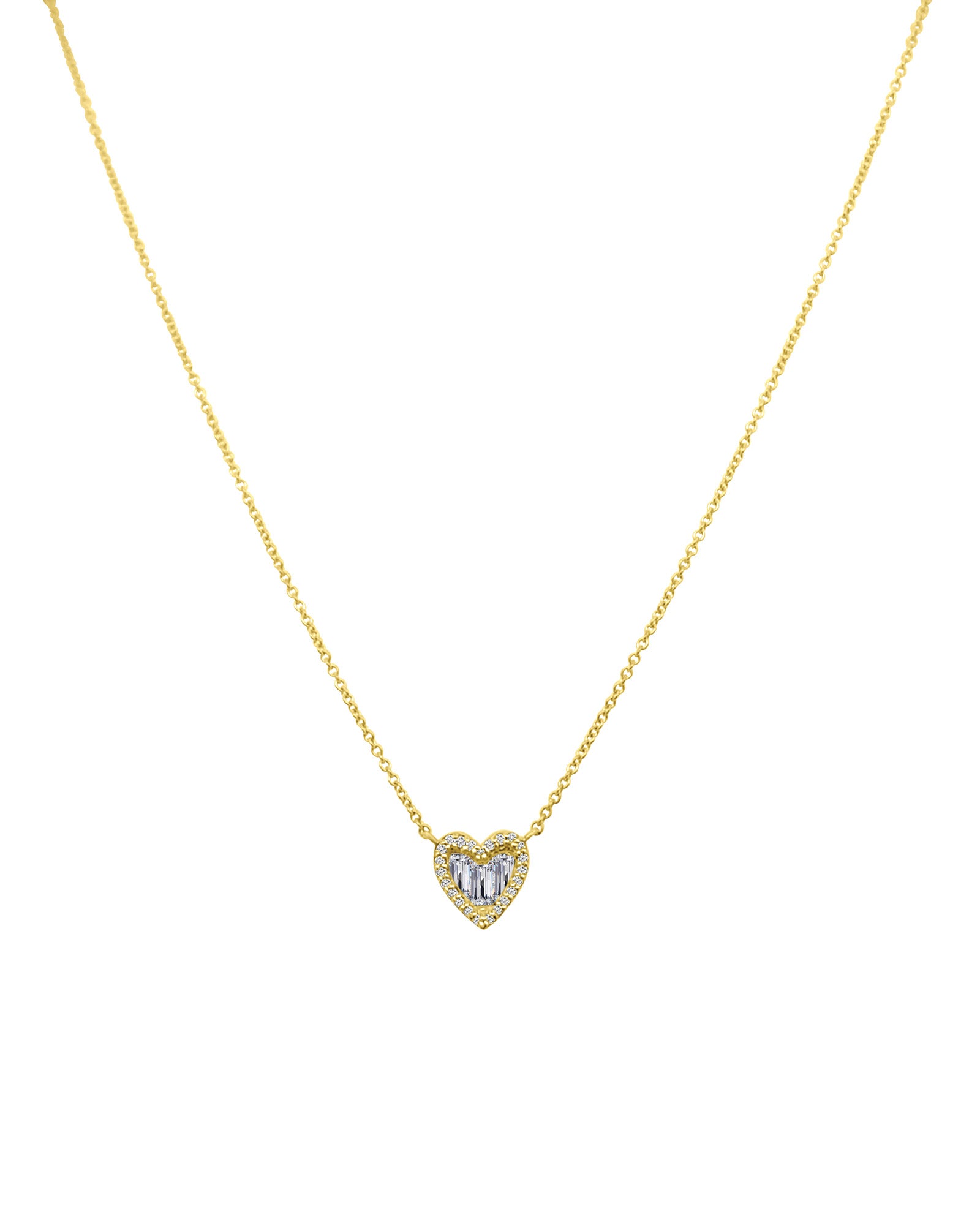 Goldhive-Heart Baguette Diamond Necklace-14k Yellow Gold, Diamond-Blue Ruby Jewellery-Vancouver Canada