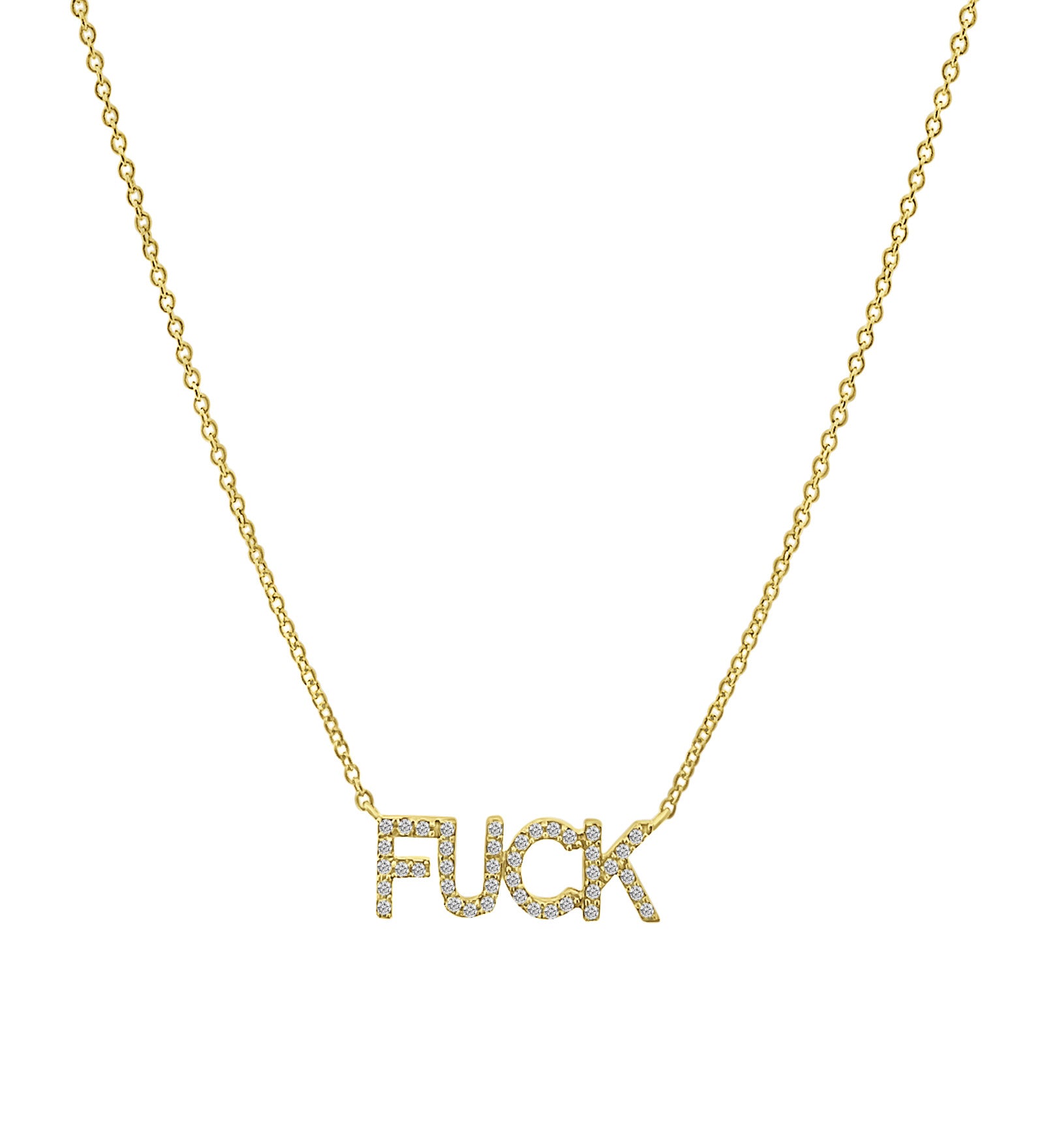 Goldhive-F*ck Diamond Necklace-Necklaces-14k Yellow Gold, Diamond-Blue Ruby Jewellery-Vancouver Canada