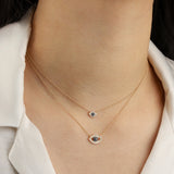 Goldhive-Evil Eye Diamond Necklace-Blue Ruby Jewellery-Vancouver Canada