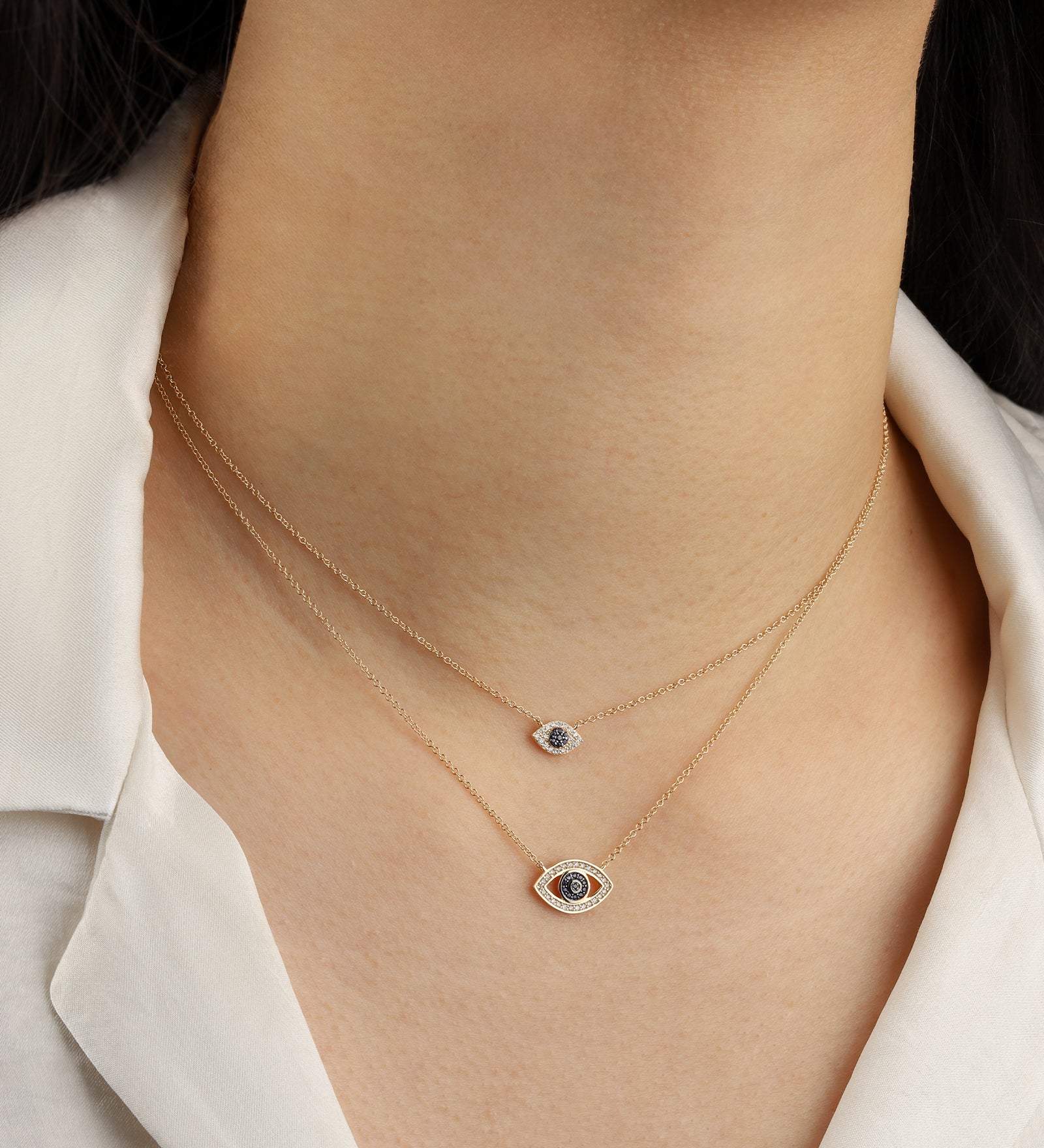 Goldhive-Evil Eye Diamond Necklace-Blue Ruby Jewellery-Vancouver Canada