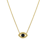 Goldhive-Evil Eye Diamond Necklace-14k Yellow Gold, Diamond, Blue Sapphire-Blue Ruby Jewellery-Vancouver Canada