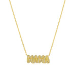 Goldhive-Diamond Mama Necklace-14k Yellow Gold, Diamond-Blue Ruby Jewellery-Vancouver Canada