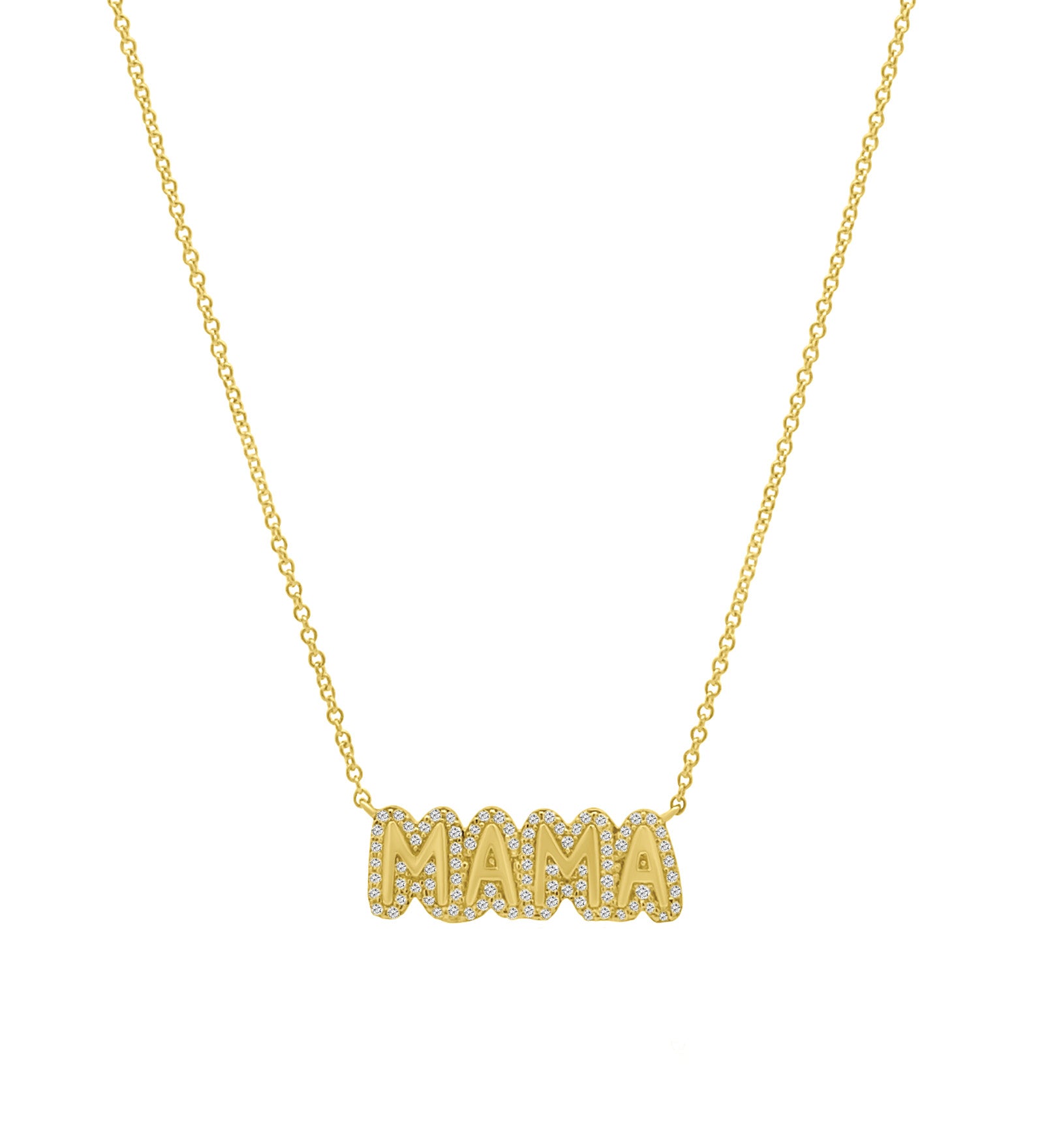 Goldhive-Diamond Mama Necklace-14k Yellow Gold, Diamond-Blue Ruby Jewellery-Vancouver Canada