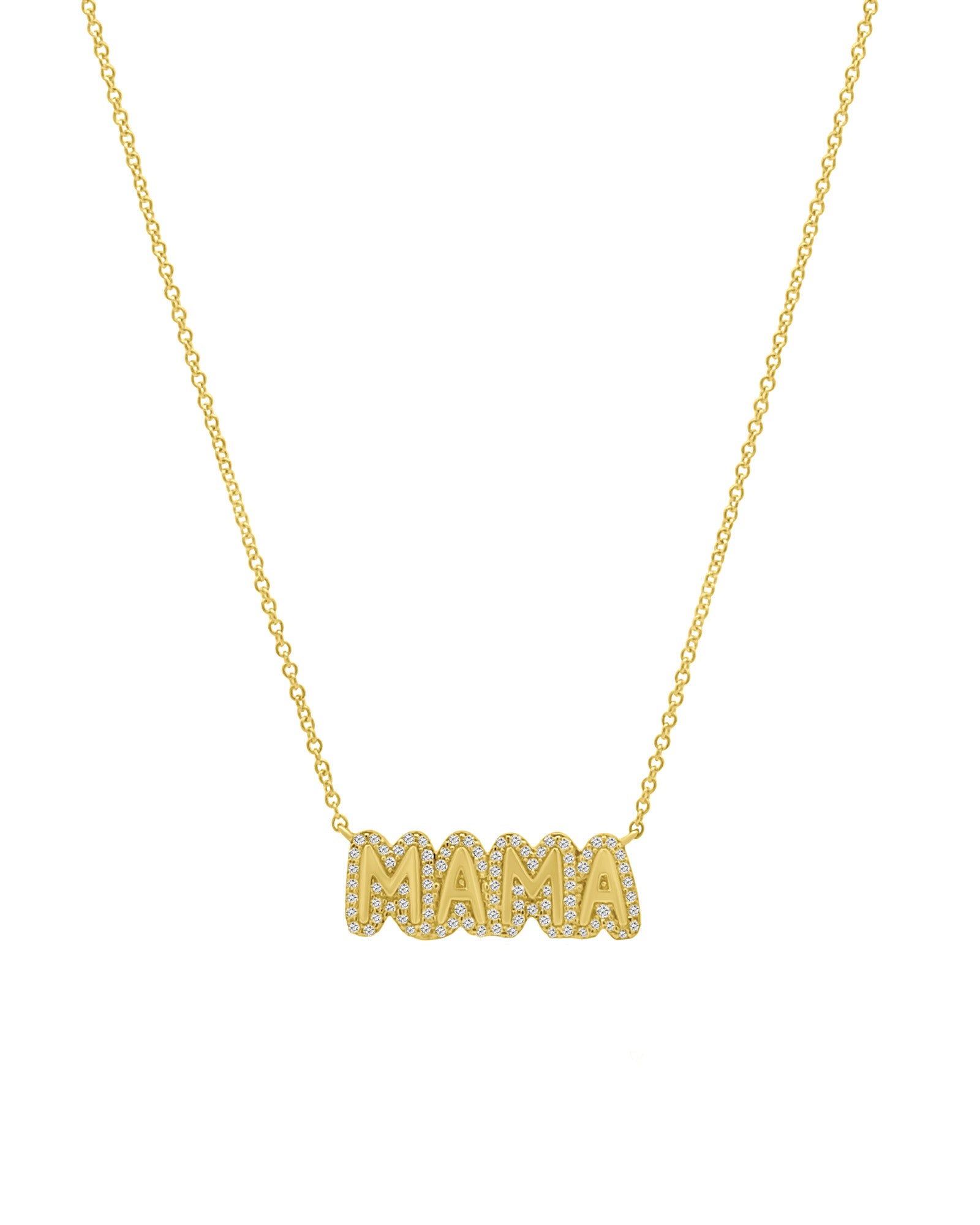 Goldhive-Diamond Mama Necklace-14k Yellow Gold, Diamond-Blue Ruby Jewellery-Vancouver Canada